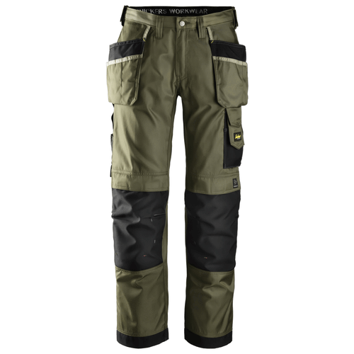 Snickers 3212 Craftsmen Holster Pocket Trousers, DuraTwill Olive Green/Black, 41" Waist 30" Leg-Snickers 112