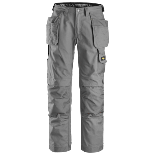 Snickers 3214 Craftsmen Holster Pocket Trousers, Canvas+ Grey Waist 31"- Leg 35"- Snickers Size: 146