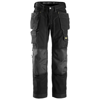 Snickers 3223 Floorlayer Holster Pocket Trousers, Rip-Stop Black Waist 38"- Leg 37"- Snickers Size: 254