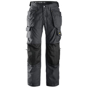 Snickers 3223 Floorlayer Holster Pocket Trousers, Rip-Stop Steel Grey/Black