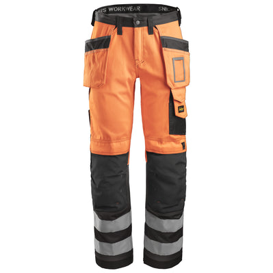 Snickers 3233 High-Vis Holster Pocket Trousers, Class 2 Various Colours