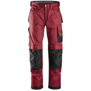 Snickers 3312 Craftsmen Trousers, DuraTwill Chilli Red/Black 36" Waist 32" Leg - Snickers Size 52