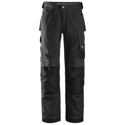 Snickers 3313 Craftsmen Trousers, Rip-Stop Black Waist 33"- Leg 35"- Snickers Size: 148