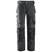Snickers 3313 Craftsmen Trousers, Rip-Stop Steel Grey/Black Waist 39"- Leg 37"- Snickers Size: 256