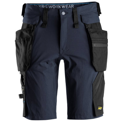 Snickers 6108 LiteWork, Detachable Holster Pockets Work Shorts Navy Blue/Black, 33" Waist-Snickers 48