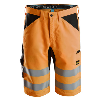 Snickers 6132 LiteWork Hi-Vis Shorts+ Class 1 Hi-Vis Orange/Black, 38" Waist-Snickers 54