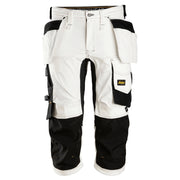 Snickers 6142 AllroundWork, Stretch Kneepad Holster Pockets Pirate Trousers White/Black, 33" Waist-Snickers 46