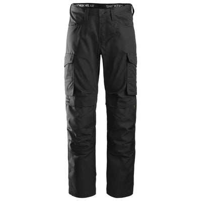 Snickers 6801 Service Trousers + Knee Pockets Black 31" Waist 28" Leg - Snickers Size 192