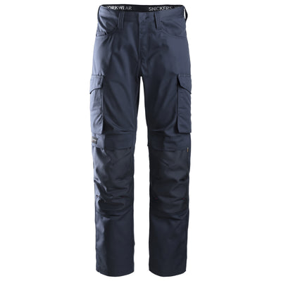 Snickers 6801 Service Trousers + Knee Pockets Navy Blue 31" Waist - 32" Leg - Snickers Size 46