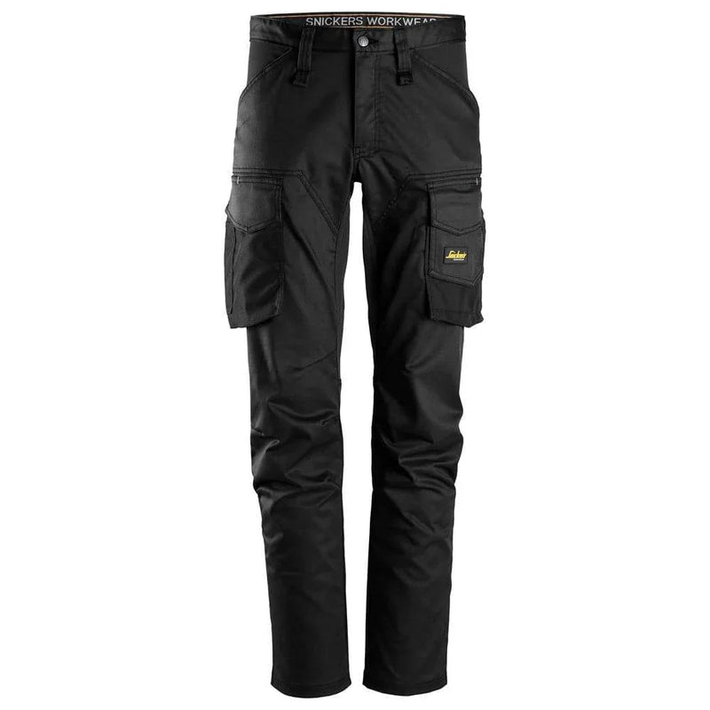 Snickers 6803 AllroundWork, Stretch Trousers without Knee Pockets Black 33" Waist - 35" Leg