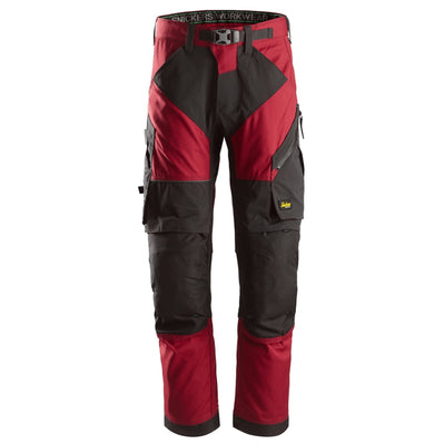 Snickers 6903 FlexiWork Stretch Kneepad Work Trousers Chilli Red 31" Waist - 28" Leg - Snickers Size 192