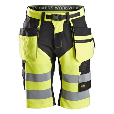Snickers 6933 FlexiWork Hi-Vis Holster Pocket Shorts Class 1