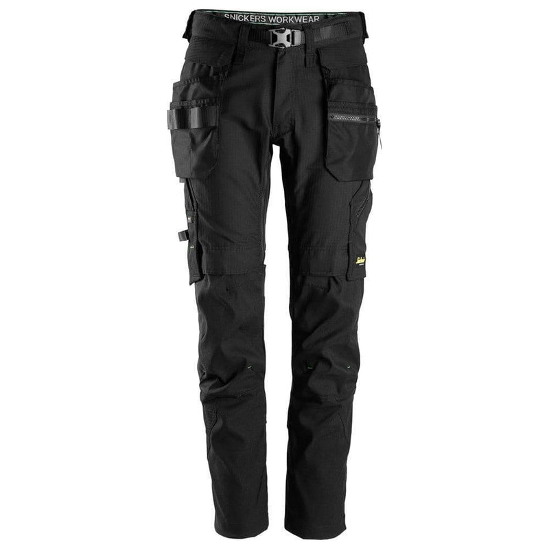 Snickers 6972  FlexiWork, Work Trousers+ Detachable Holster Pockets Black 38" Waist - 37" Leg