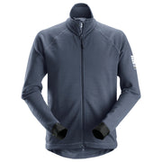 Snickers 8019 AllroundWork, Midlayer Wool Full Zip Jacket Dark Blue Melange Large