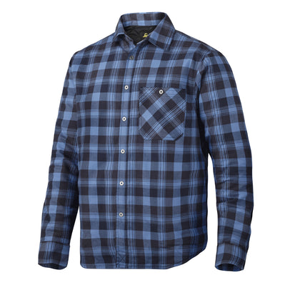 Snickers 8501 RuffWork Padded Flannel Checked LS Shirt Navy / Cloud Blue Check XS