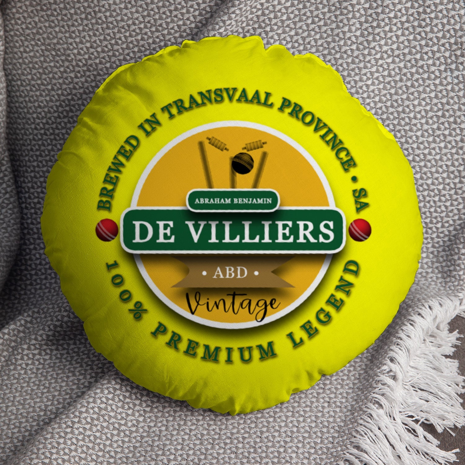 South Africa De Villiers  - Legend Collection - Circle Cushion 14"