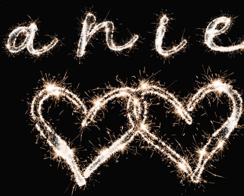 Sparkler Couples Names Custom Artwork