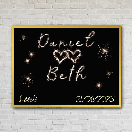 Sparkler Couples Names Custom Artwork