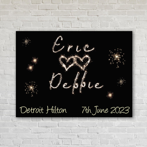 Sparkler Couples Names Custom Artwork