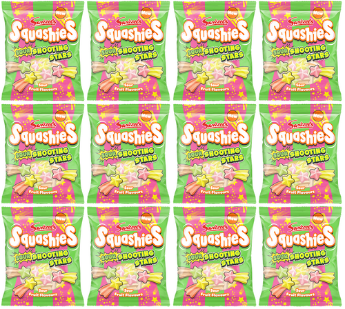 12 x Squashies Sour Shooting Stars - 120GM