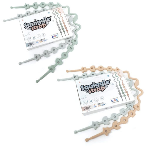 Squiggle Strap® Antimicrobial LFGB Silicone Toy Straps (2pcs)
