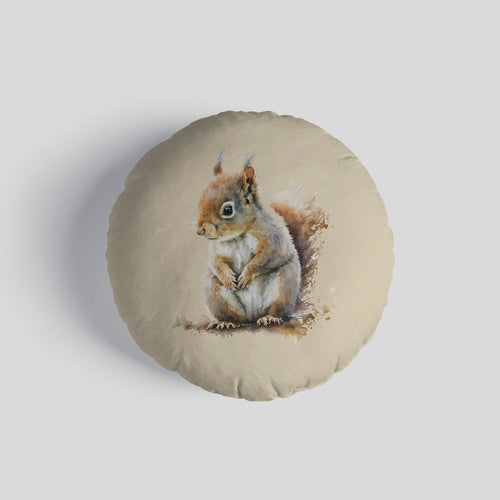 Watercolour Squirrel 14" Round Throw Cushion