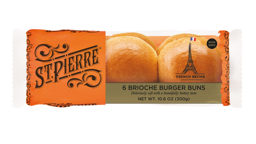 7 x St Pierre 6 Brioche Burger Buns - 307GM