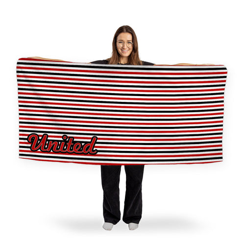 Manchester Red - Stripes - Microfibre Retro Beach Towel - 150cm x 75cm