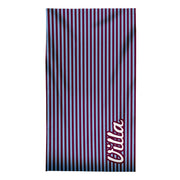 Aston Villa - Stripes - Microfibre Retro Beach Towel - 150cm x 75cm