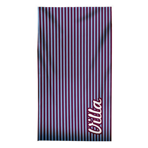 Aston Villa - Stripes - Microfibre Retro Beach Towel - 150cm x 75cm