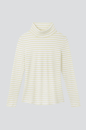 Striped Cotton Roll Neck