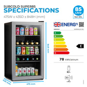 Subcold Super85 LED Beer Fridge