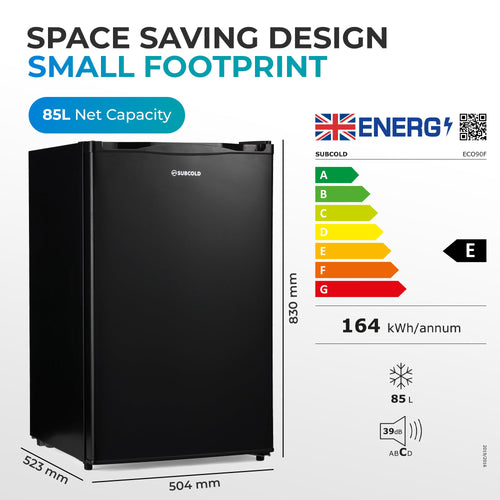 Subcold Eco90F Under Counter Freezer - Black