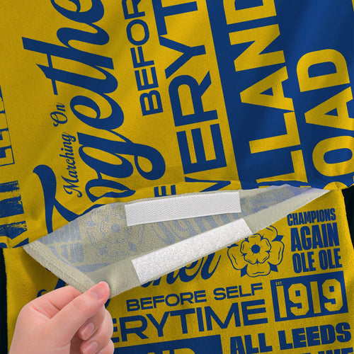 Leeds - Word Montage - Yellow & Blue - Sunbed Towel