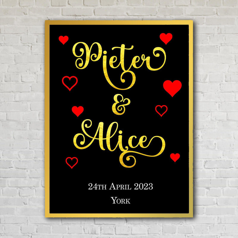 Couples Gold Text Custom Artwork
