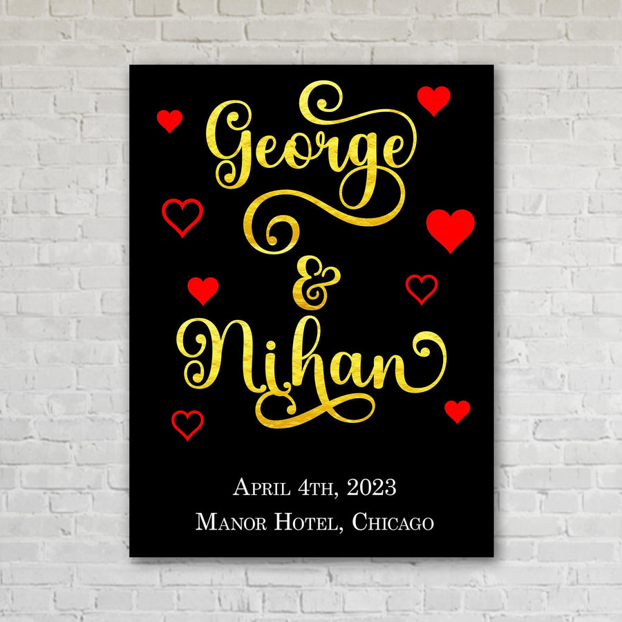 Couples Gold Text Custom Artwork