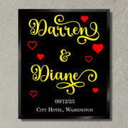 Illuminated Artwork "Couple in Love" with Personalisation
