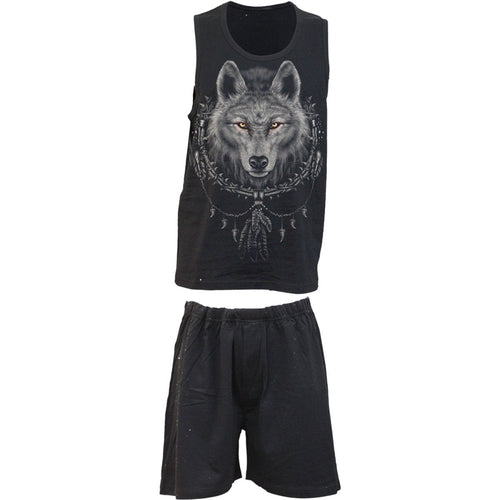 WOLF CHI - 4pc Mens Gothic Pyjama Set
