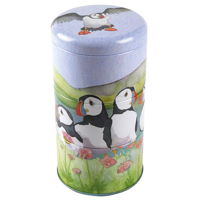 Sea Thrift Puffin Tall Stacker Tin  emma ball