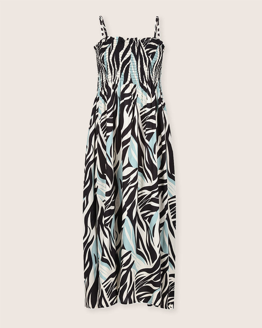 Zuri Multicolour Zebra Twirl Print Multifunctional Maxi Skirt