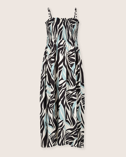 Zuri Multicolour Zebra Twirl Print Multifunctional Maxi Skirt