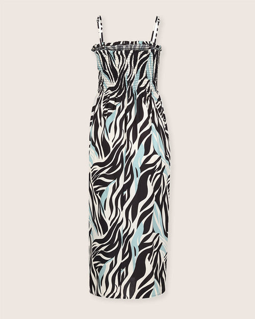 Zuri Multicolour Zebra Twirl Print Multifunctional Maxi Skirt