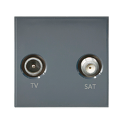 Caradok Satellite Outlet + TV Outlet 50x50, Grey