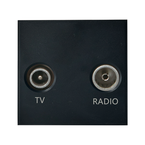 Caradok Radio Outlet + TV Outlet 50x50, Black
