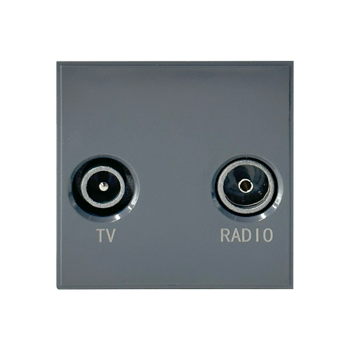 Caradok Radio Outlet + TV Outlet 50x50, Grey