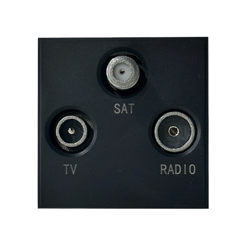 Caradok Satellite + Radio + TV Outlet 50x50, Black
