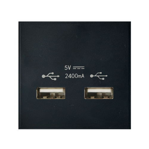 Caradok 2G 2400mA USB Charger 50x50, Black