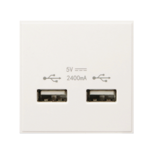 Caradok 2G 2400mA USB Charger 50x50, White