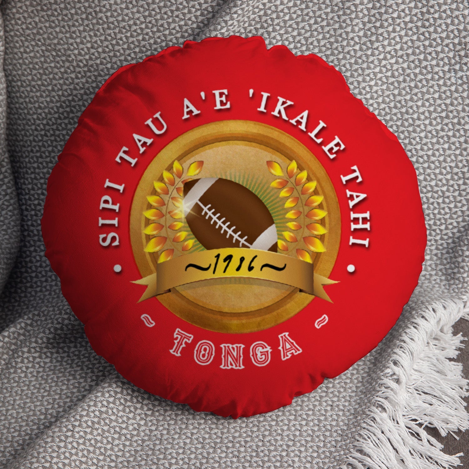 Tonga Rugby League 1986  - Legend Collection - Circle Cushion 14"