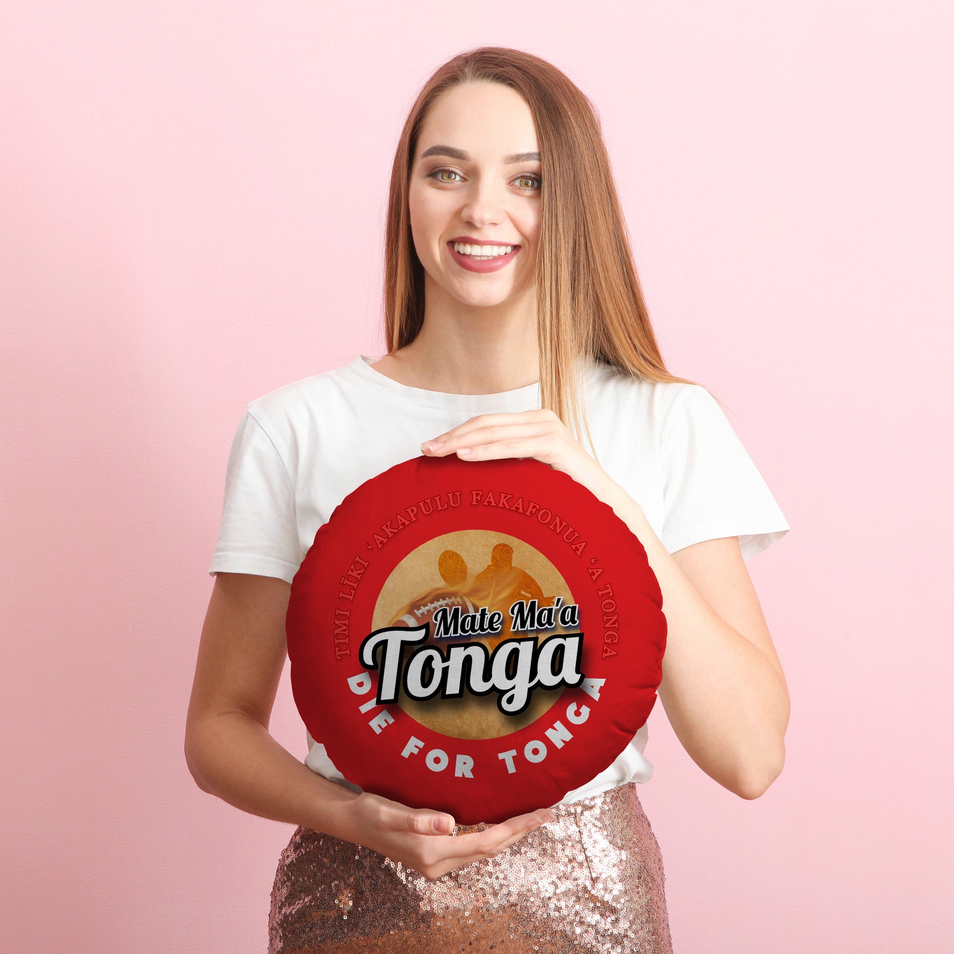 Tonga Rugby League die for tonga  - Legend Collection - Circle Cushion 14"